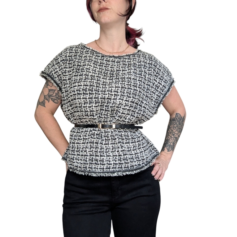 Max Studio London Houndstooth Textured Knit Sleeveless Top NWT – XL